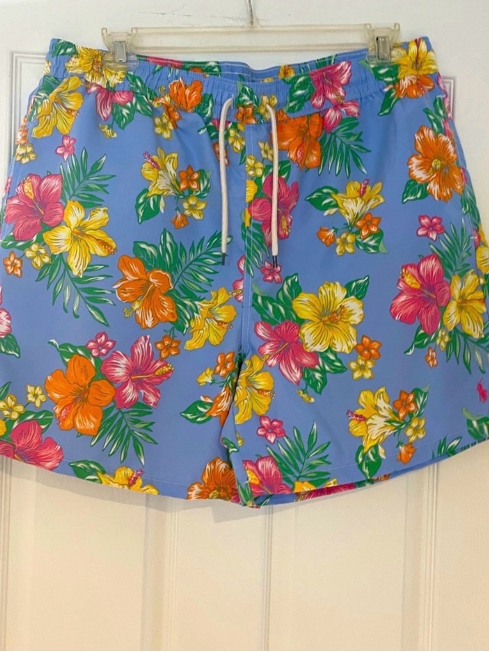 Polo Ralph Lauren Men’s Light Blue Tropical Floral Swim Trunks Size 1XB